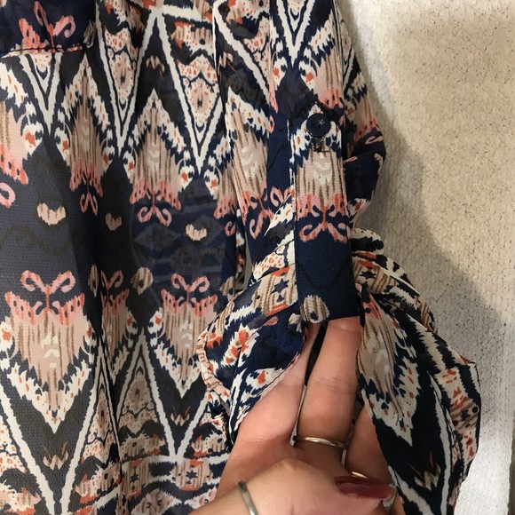 Allison Joy Women’s Lightweight Summer Blouse Size Medium Bohemian Style Top - Picture 2 of 6